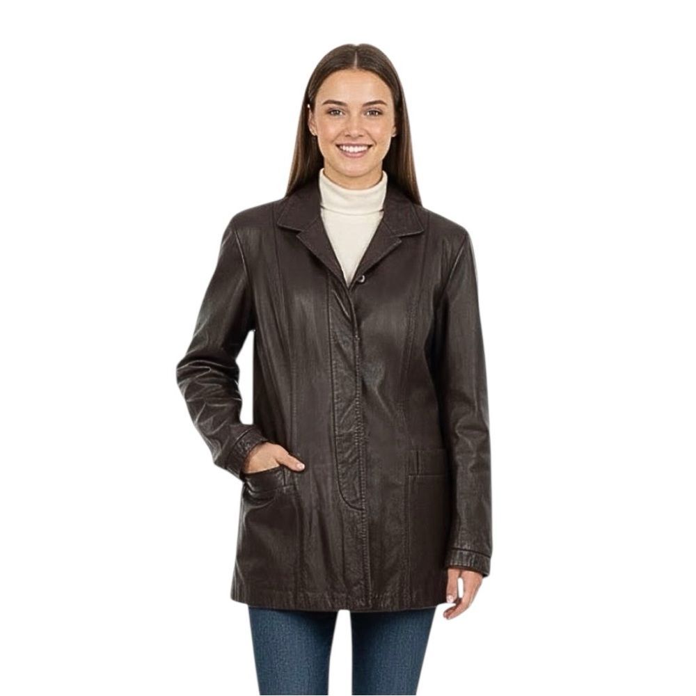 Vintage Deerskin Trading Post Brown Leather Jacket Size 12